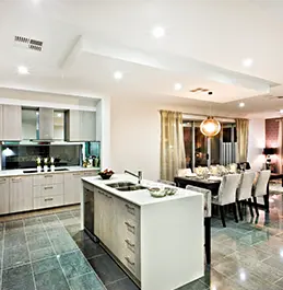 modern kitchen with ceiling lighting